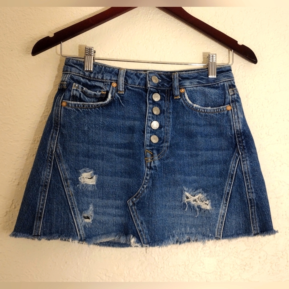 Free people We The Free Denim A Line Skirt - Picture 2 of 8